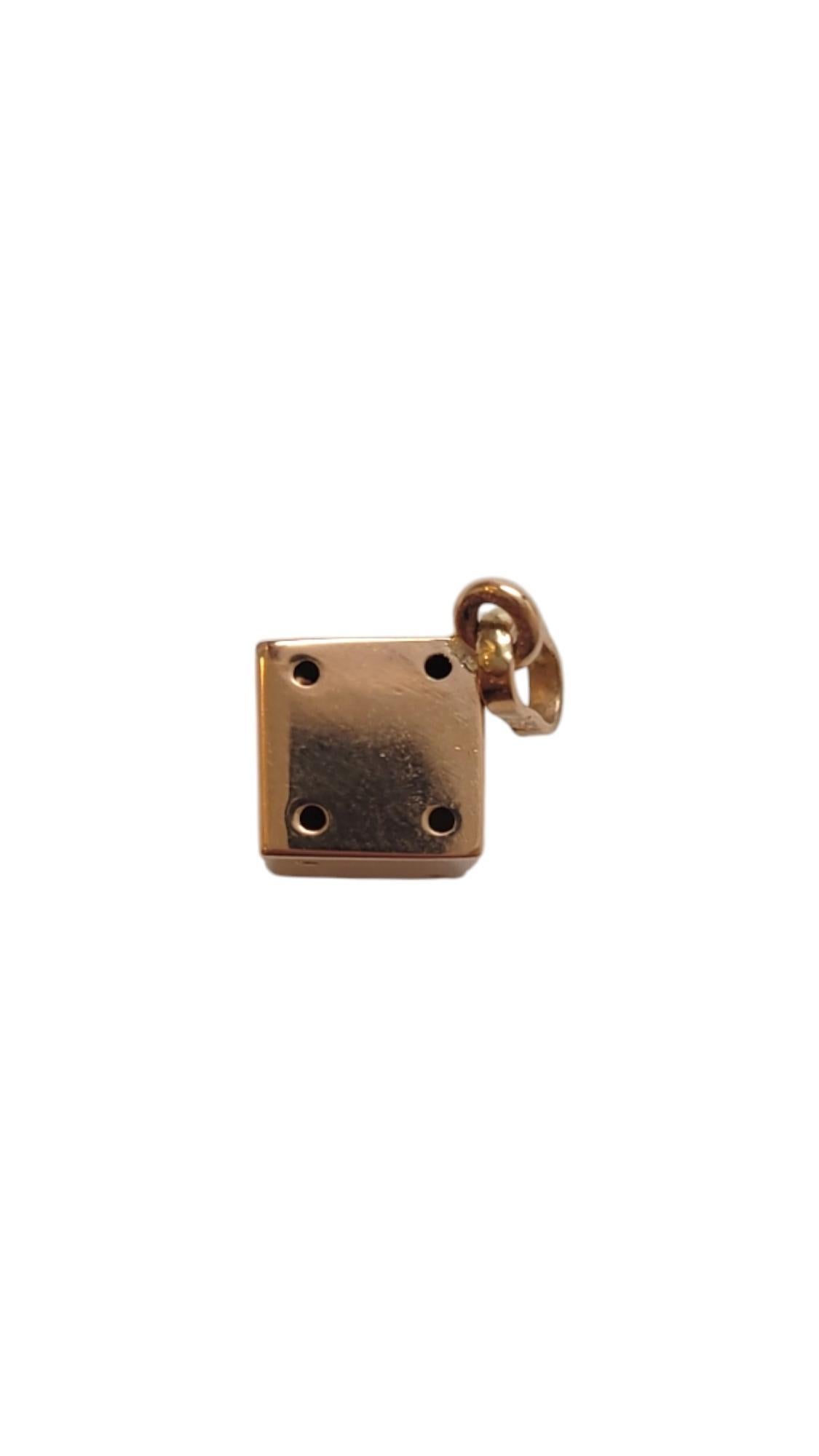 14 Karat Yellow Gold Mini Dice (1 Di) Charm #20165 In Good Condition In Washington Depot, CT