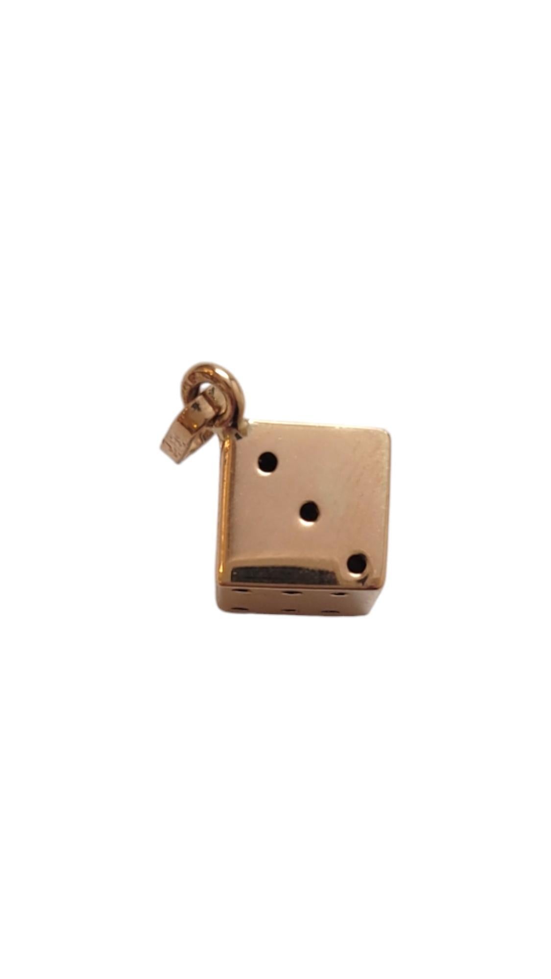 Women's 14 Karat Yellow Gold Mini Dice (1 Di) Charm #20165