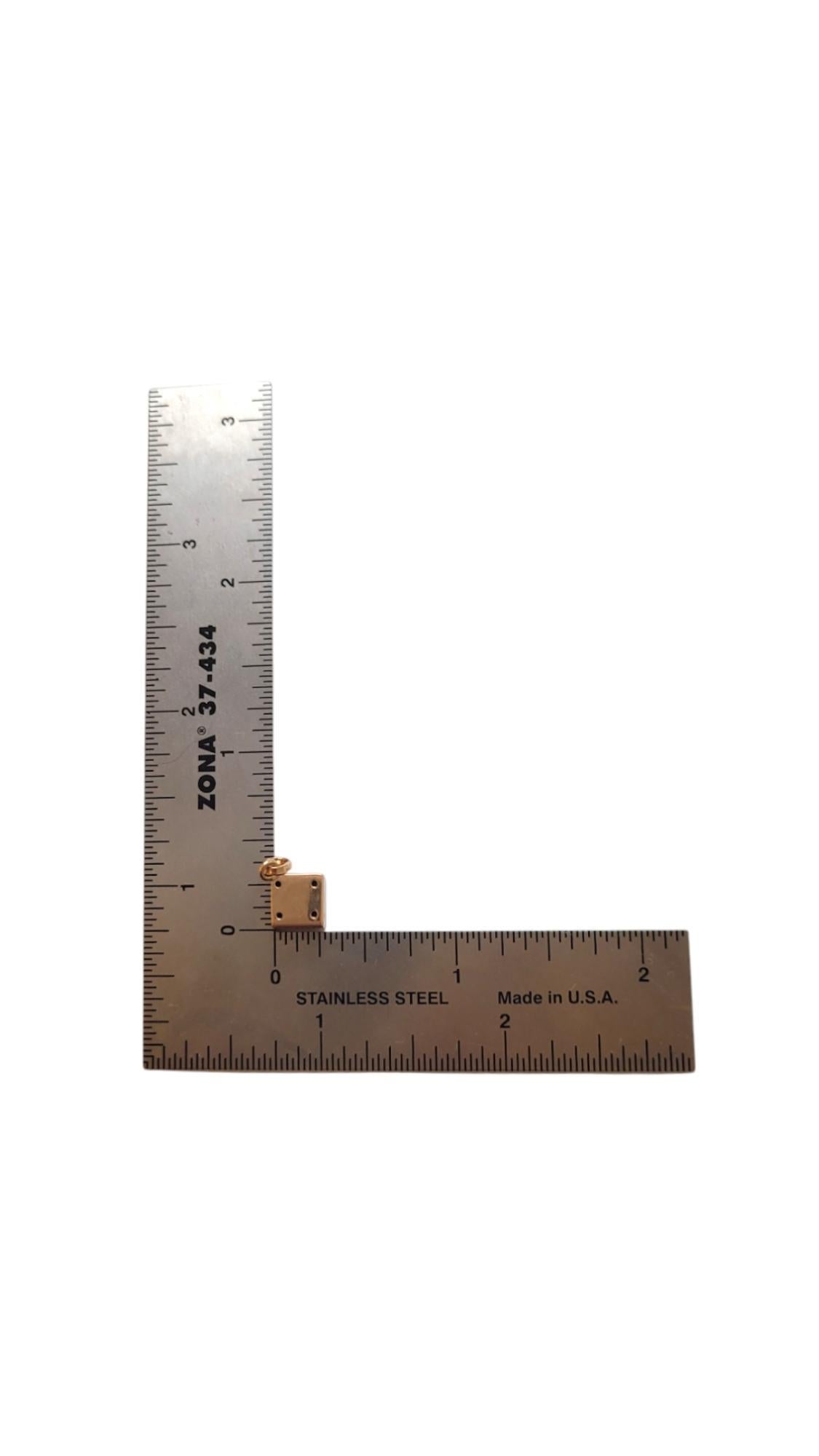 14 Karat Yellow Gold Mini Dice (1 Di) Charm #20165 2