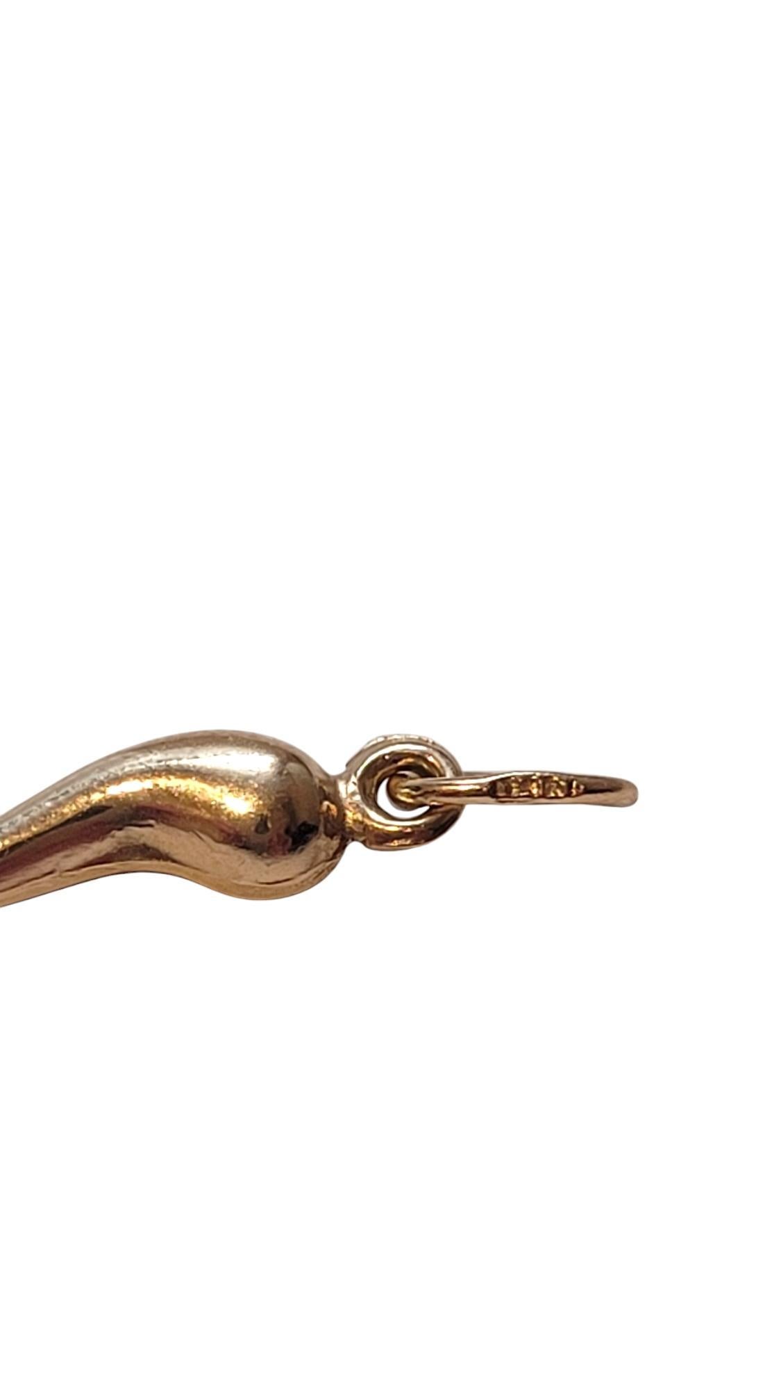14 Karat Yellow Gold Mini Italian Horn Charm #20168 For Sale 1
