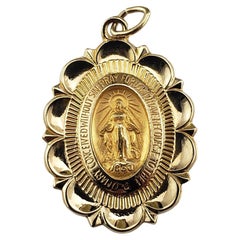 14 Karat Yellow Gold Miraculous Medal Pendant #19134