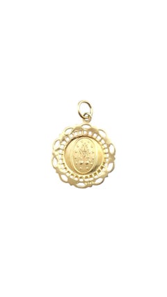 14 Karat Yellow Gold Miraculous Medal Pendant #21261