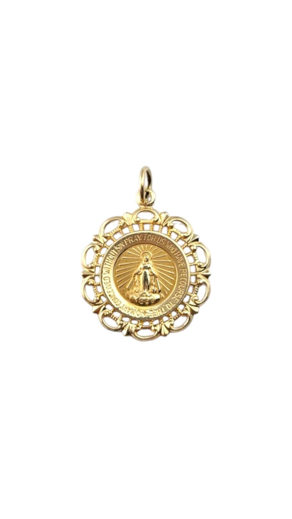 Women's 14 Karat Yellow Gold Miraculous Medal Pendant #21261