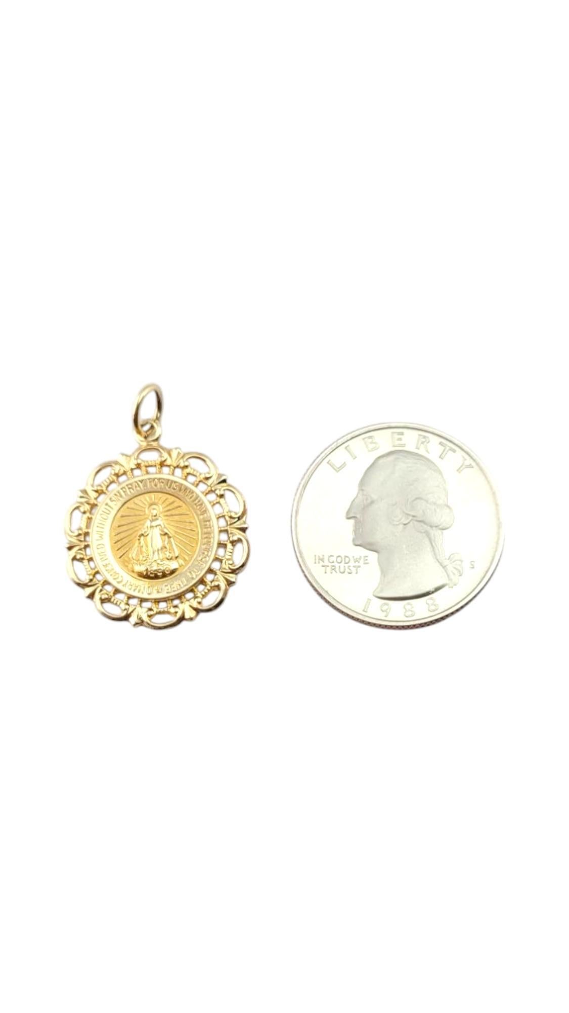 14 Karat Yellow Gold Miraculous Medal Pendant #21261 4