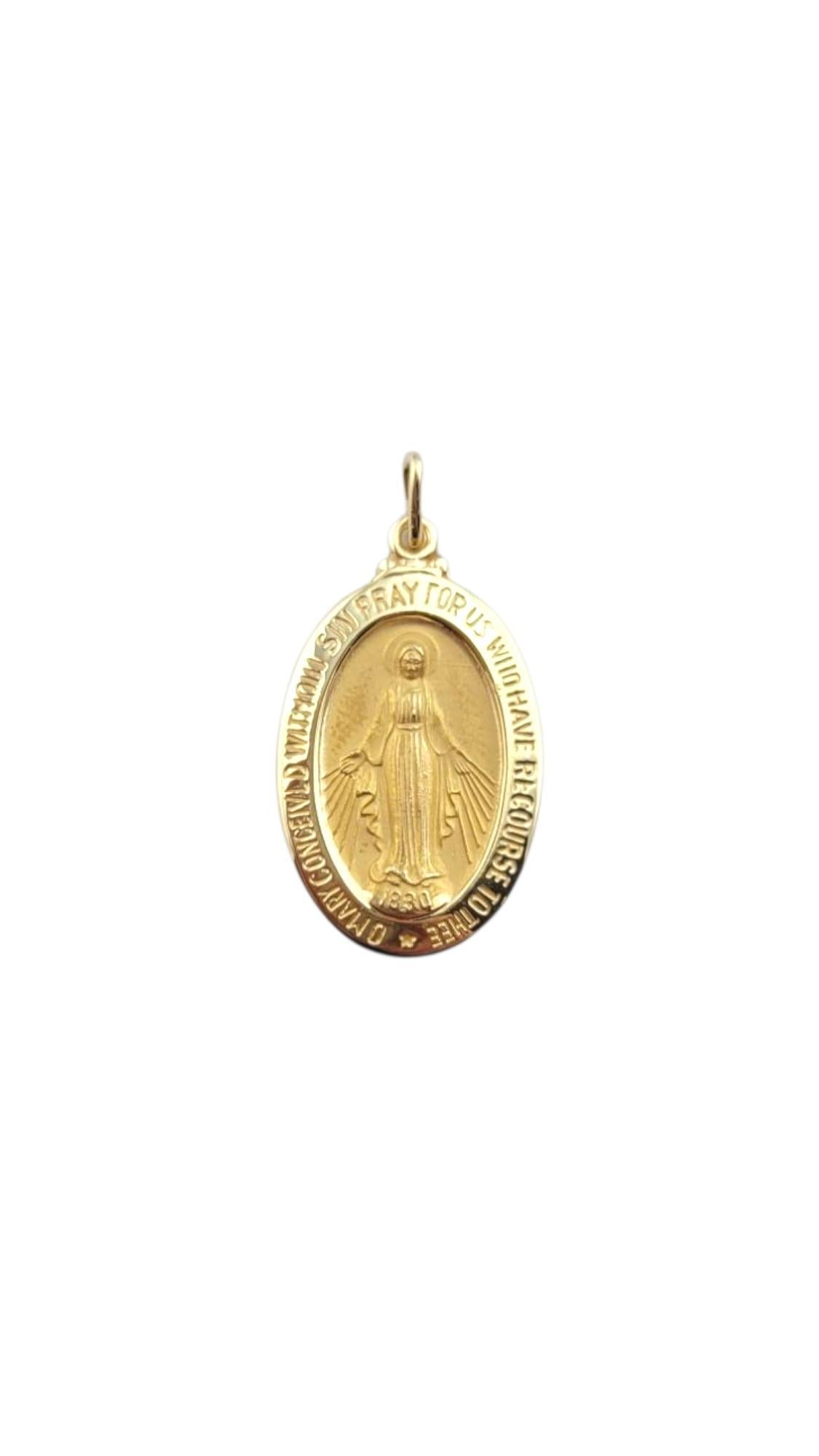 14 Karat Yellow Gold Miraculous Medal Pendant #22262