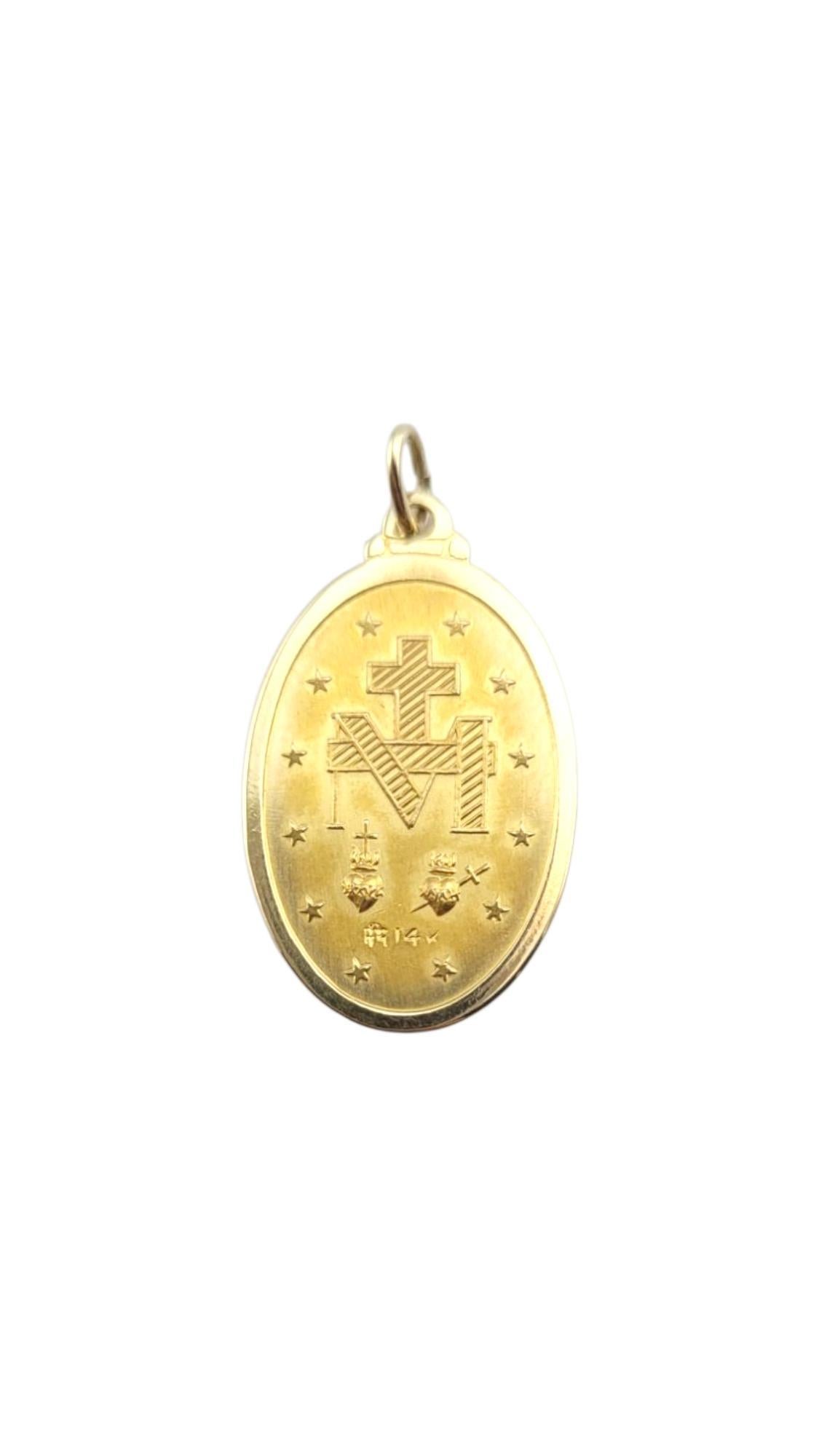 Pendentif Médaille Miraculeuse en or jaune 14 carats #22264 Bon état - En vente à Washington Depot, CT