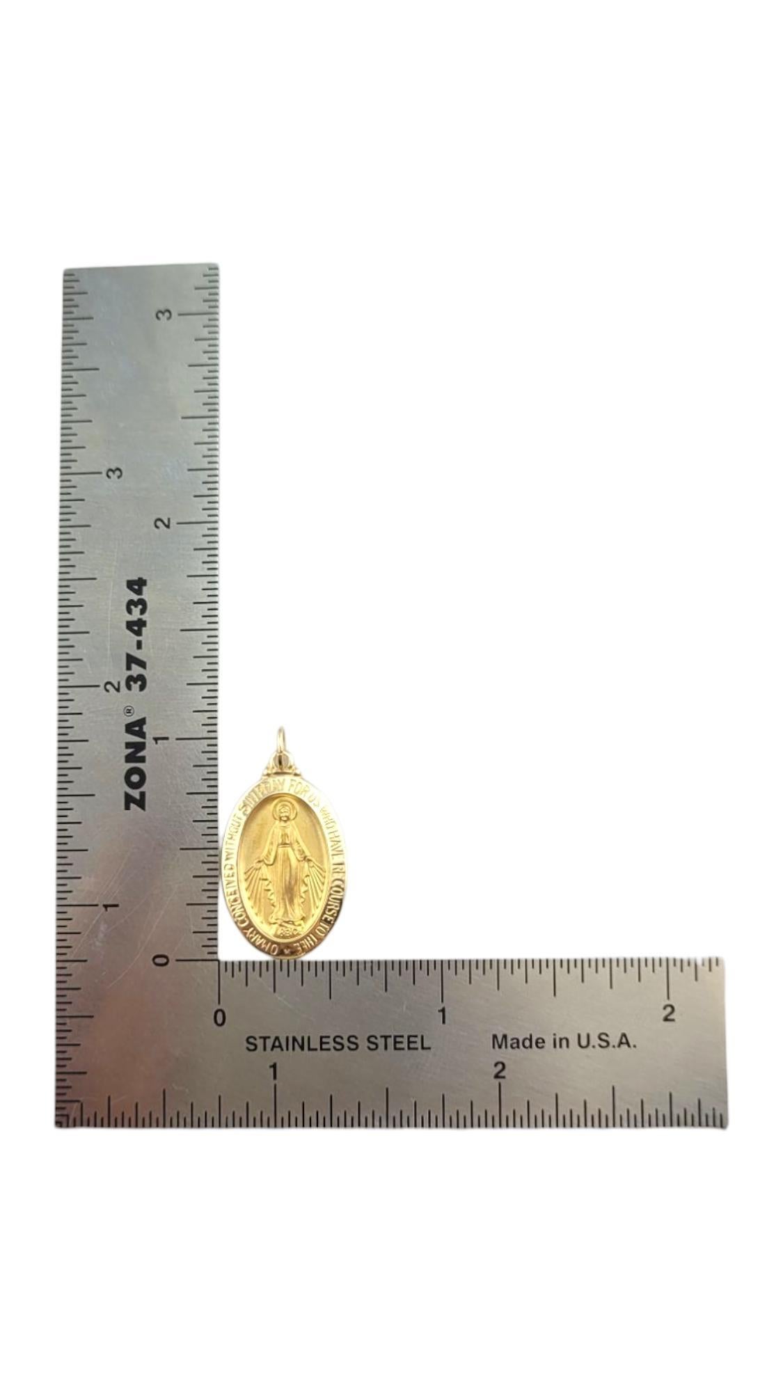 Pendentif Médaille Miraculeuse en or jaune 14 carats #22264 en vente 5