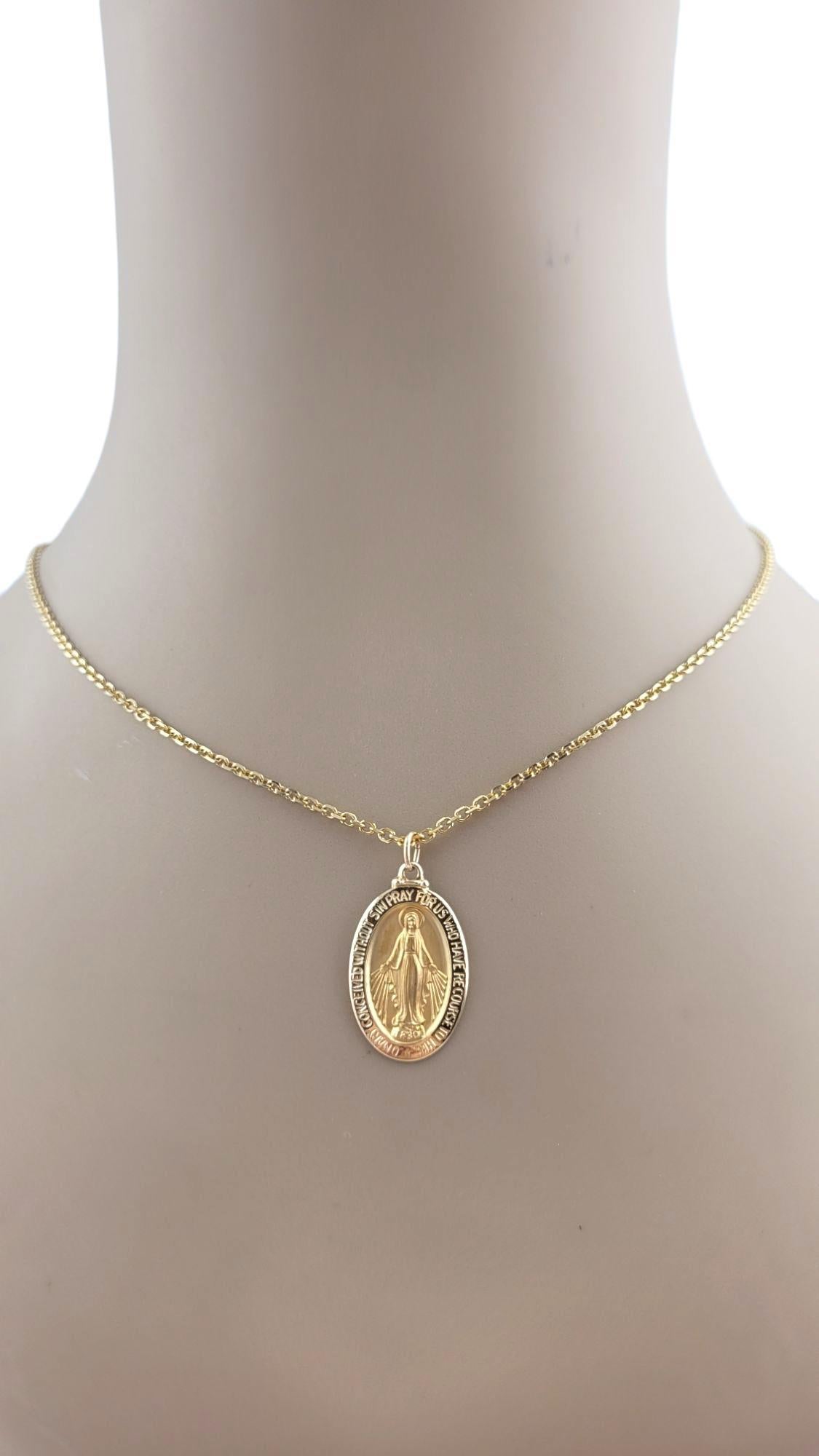 Pendentif Médaille Miraculeuse en or jaune 14 carats #23565 en vente 5