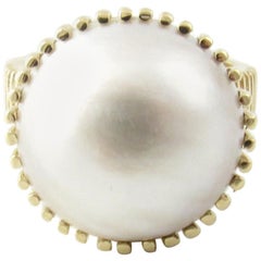 14 Karat Yellow Gold Mobe Pearl Ring