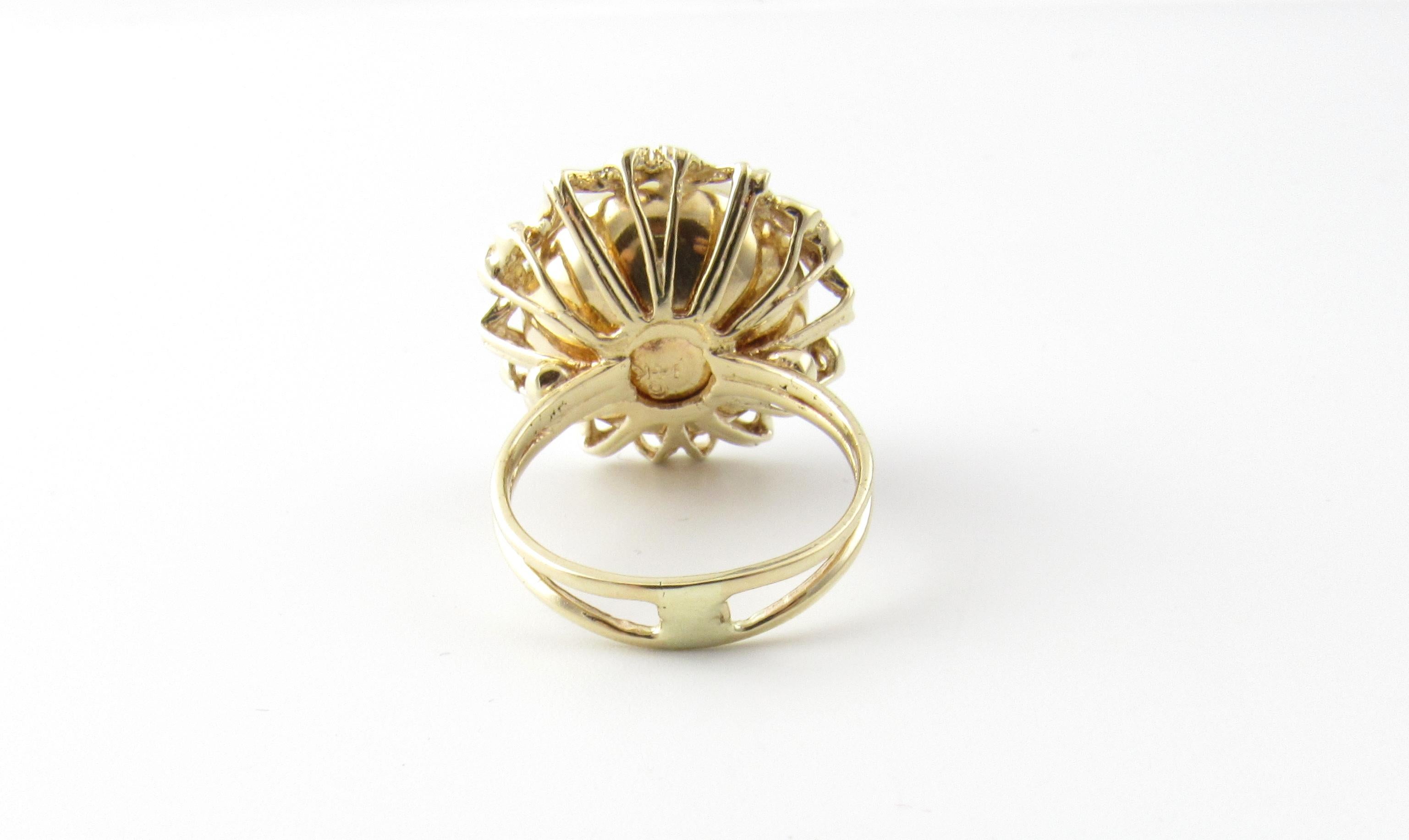 14 Karat Yellow Gold Mobe Pearl Ring For Sale 1