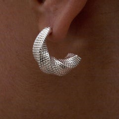 14 Karat Yellow Gold Mobius Earrings 360 Degrees Twist