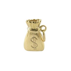 Vintage 14 Karat Yellow Gold Money Bag Charm