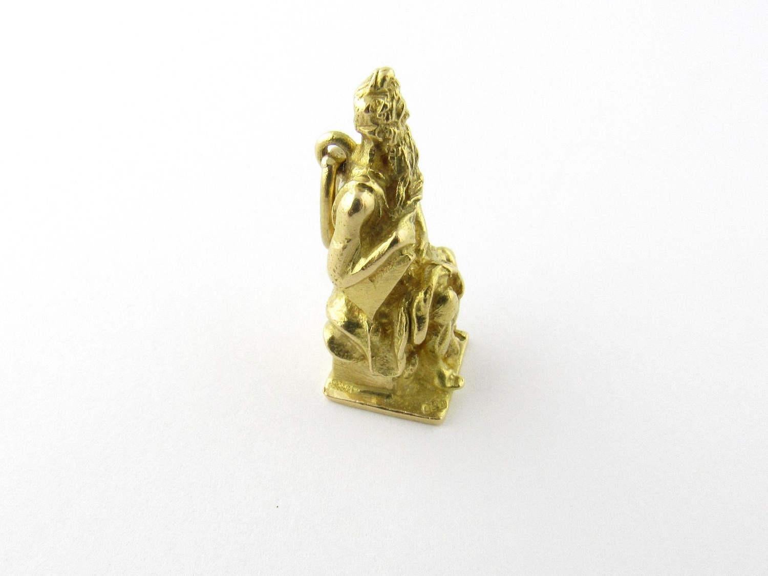 Vintage 14 Karat Yellow Gold Moses Charm

Moses is an important prophet in a number of faiths. According to the Hebrew Bible, God handed down The Ten Commandments to Moses at Mount Sinai.

This 3D very detailed charm depicts a bearded Moses seated