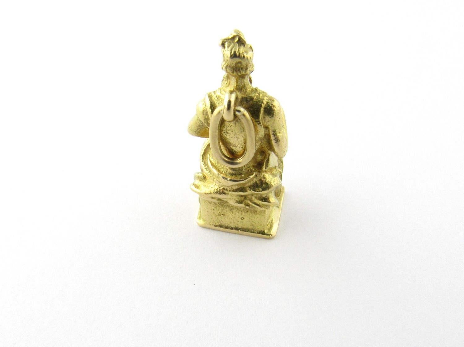 14 Karat Yellow Gold Moses Charm In Excellent Condition In Washington Depot, CT