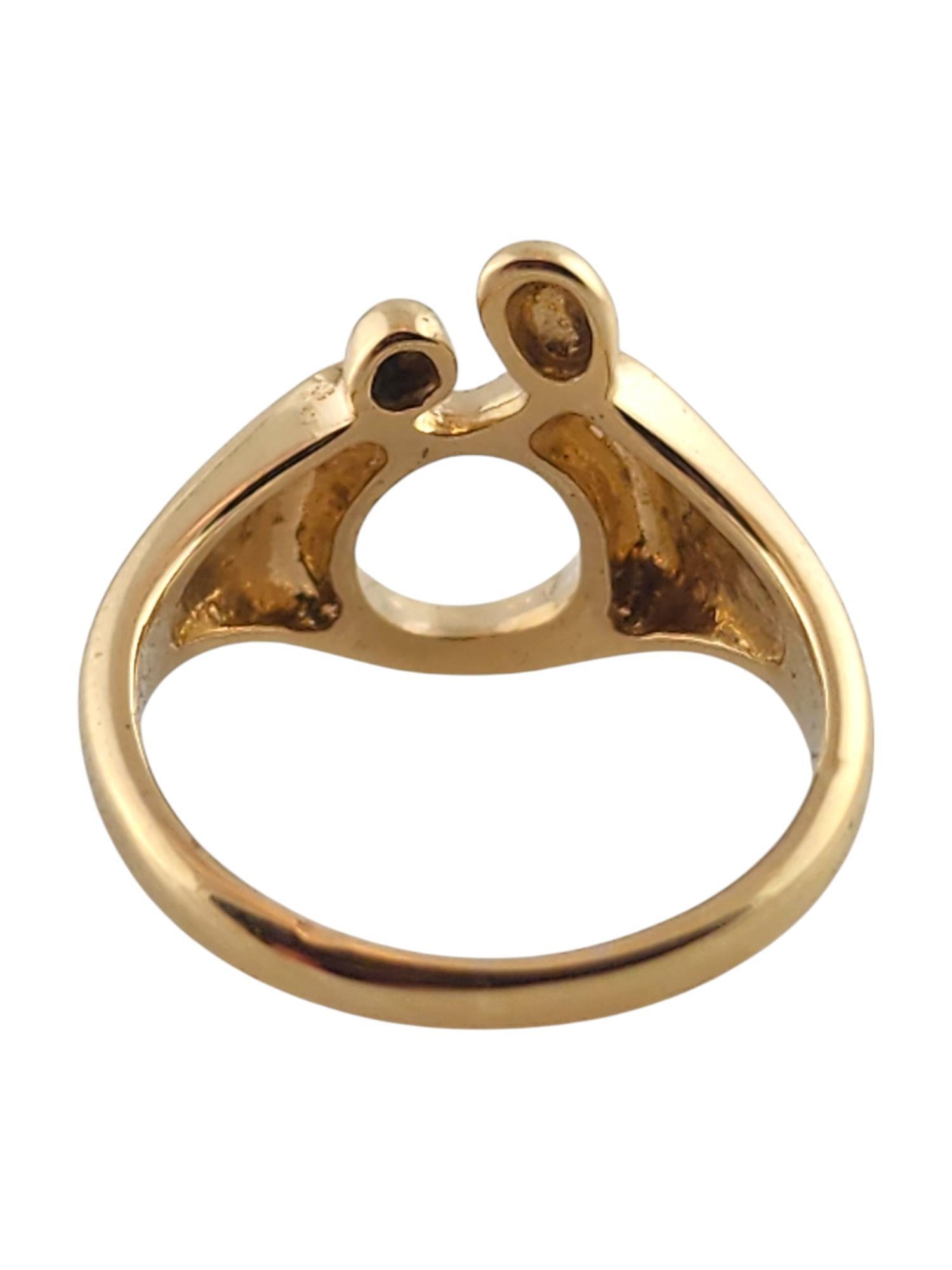 14 Karat Yellow Gold Mother & Child Ring Size 4 #19370 In Good Condition In Washington Depot, CT