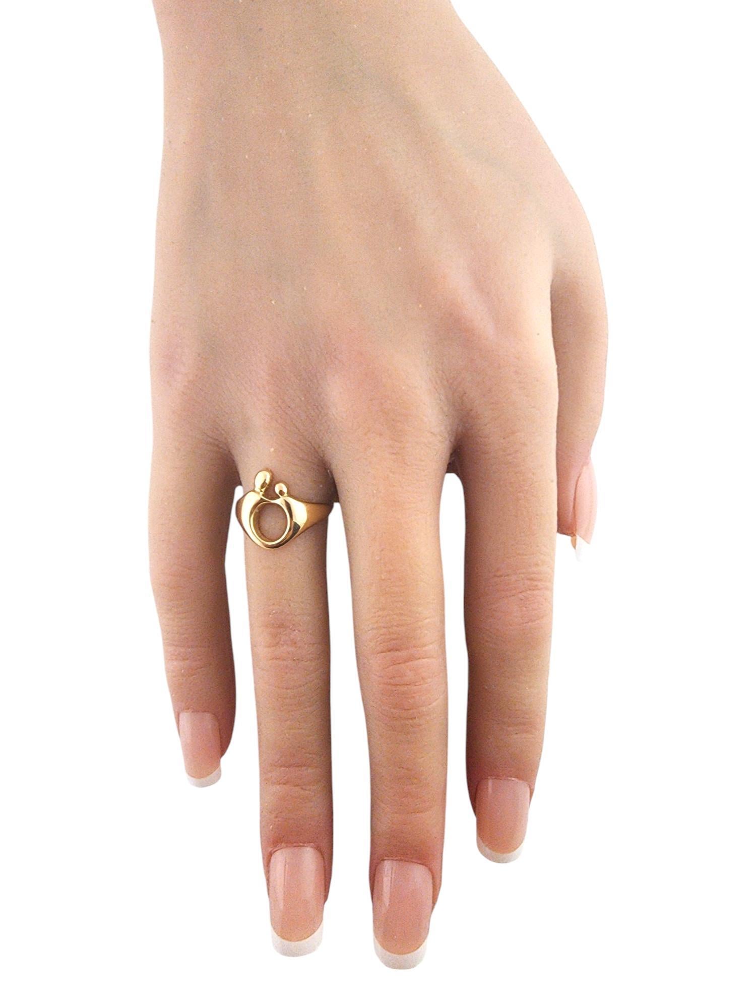 14 Karat Yellow Gold Mother & Child Ring Size 4 #19370 2