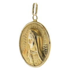 14 Karat Yellow Gold Mother Mary Pendant