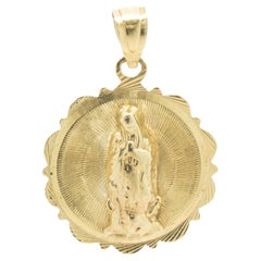 14 Karat Yellow Gold Mother Mary Pendant