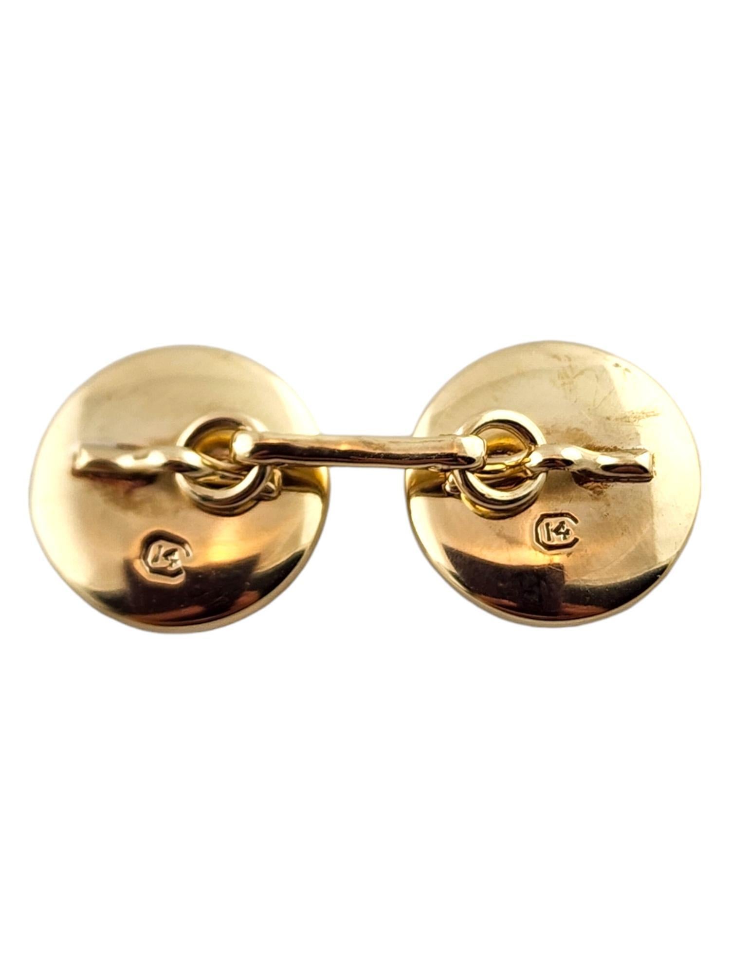 Manschettenknöpfe aus 14 Karat Gelbgold mit Perlmutt #18543 Herren
