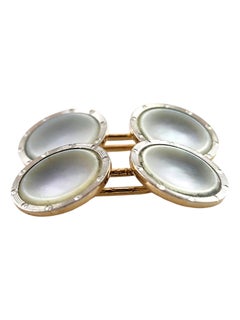 14 Karat Yellow Gold Mother of Pearl Cufflinks #18544