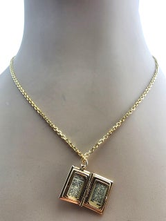 14 Karat Yellow Gold Mother of Pearl Lord's Prayer Bible Charm #23926