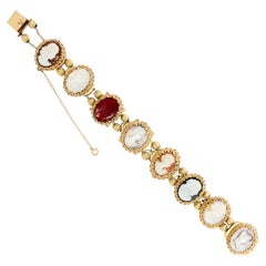 Bracelet filigrane multi-couches en or jaune 14 carats