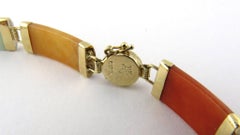14 Karat Yellow Gold Multi-Color Jade Bracelet