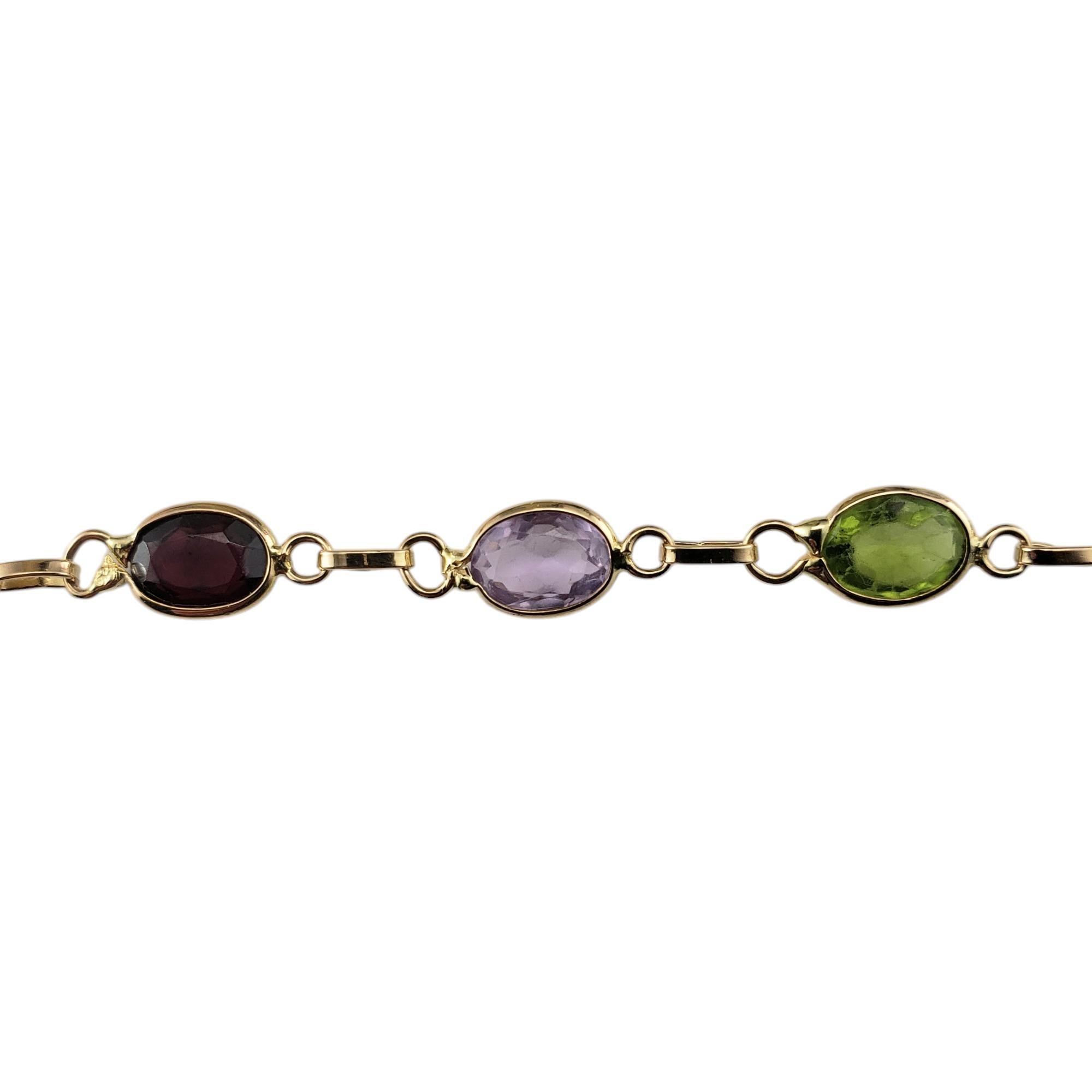 Oval Cut 14 Karat Yellow Gold Multi-Colored Gemstone Bracelet #20623
