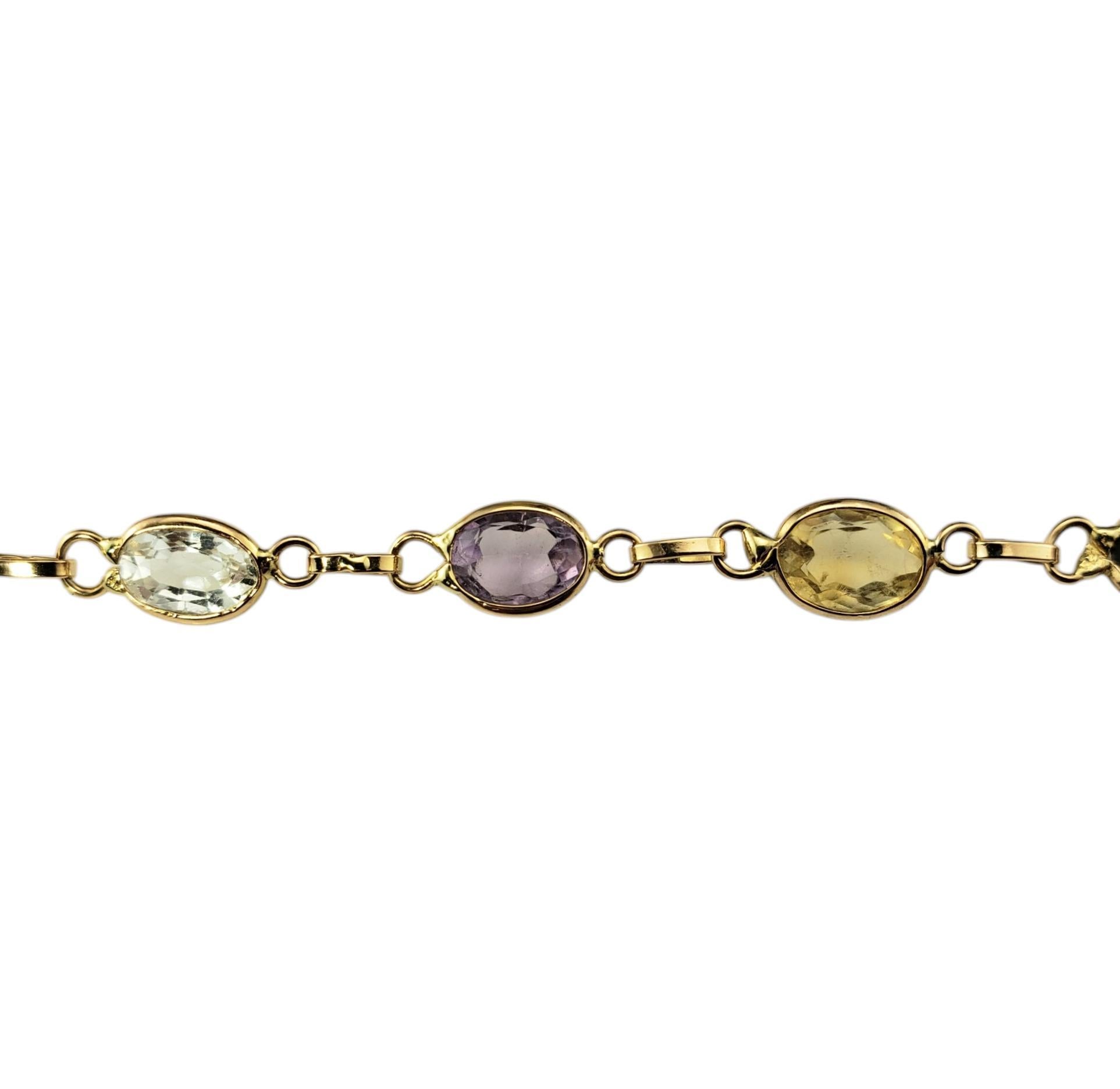 14 Karat Yellow Gold Multi-Colored Gemstone Bracelet #20623 In Good Condition In Washington Depot, CT