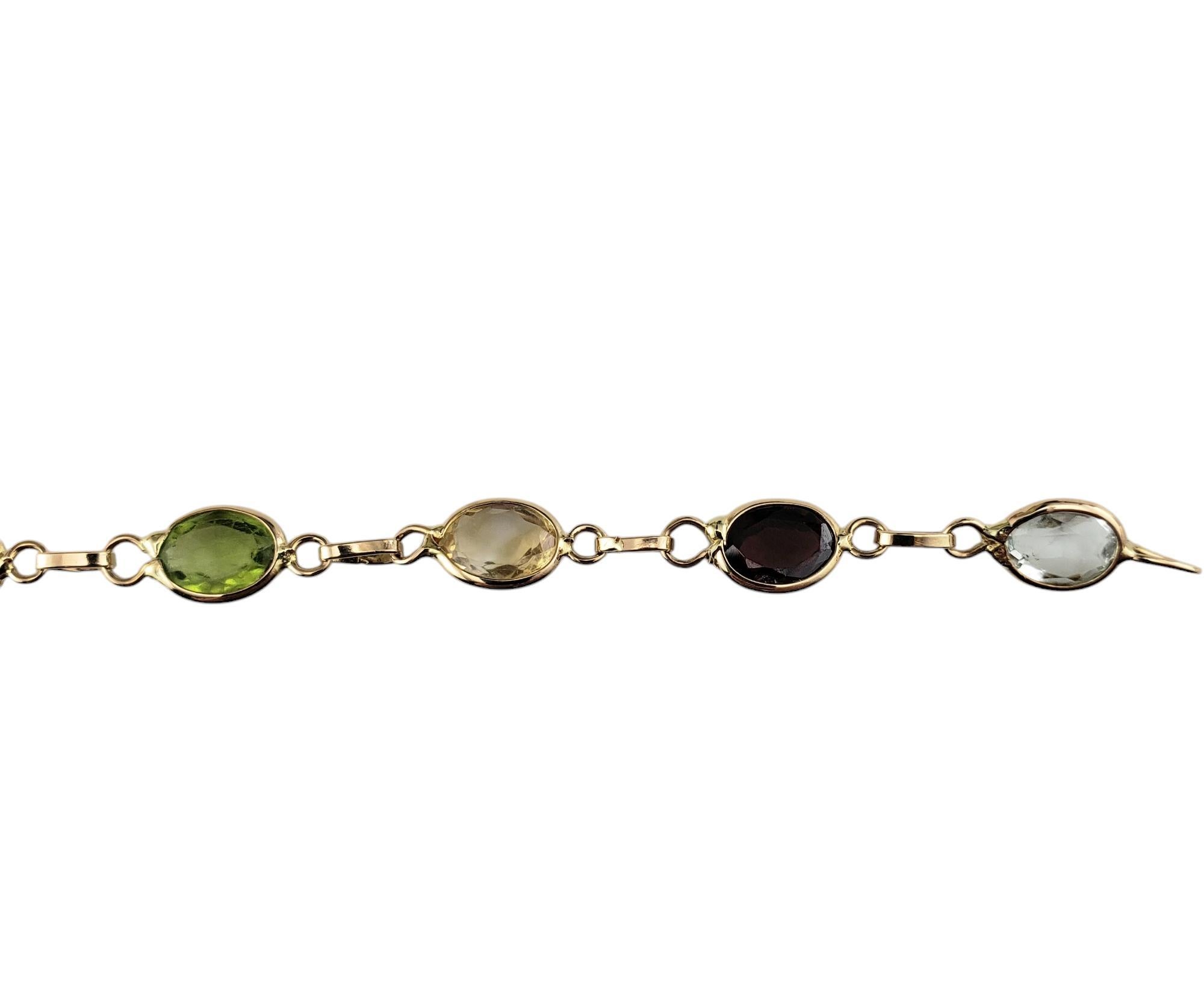 Women's 14 Karat Yellow Gold Multi-Colored Gemstone Bracelet #20623