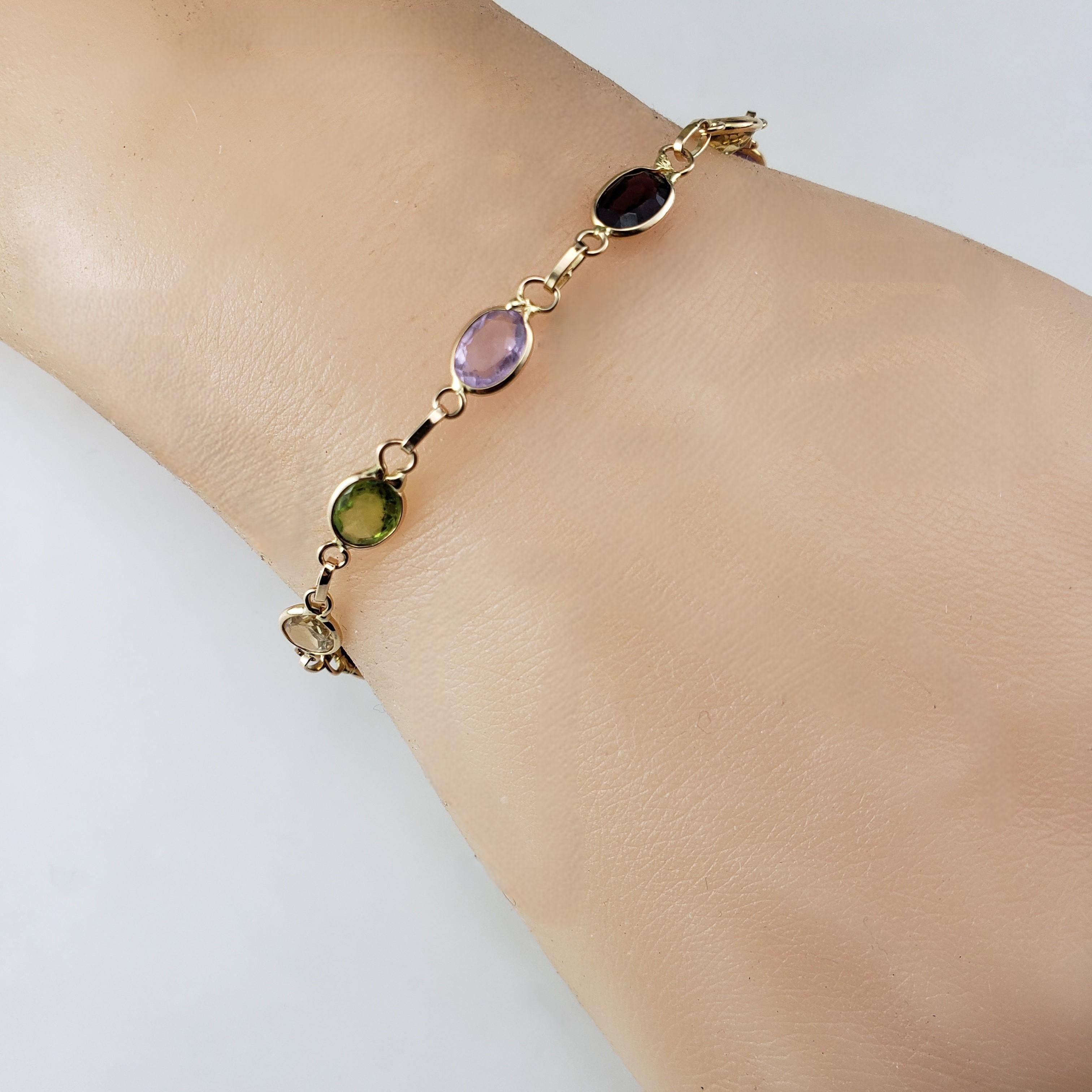 14 Karat Yellow Gold Multi-Colored Gemstone Bracelet #20623 3