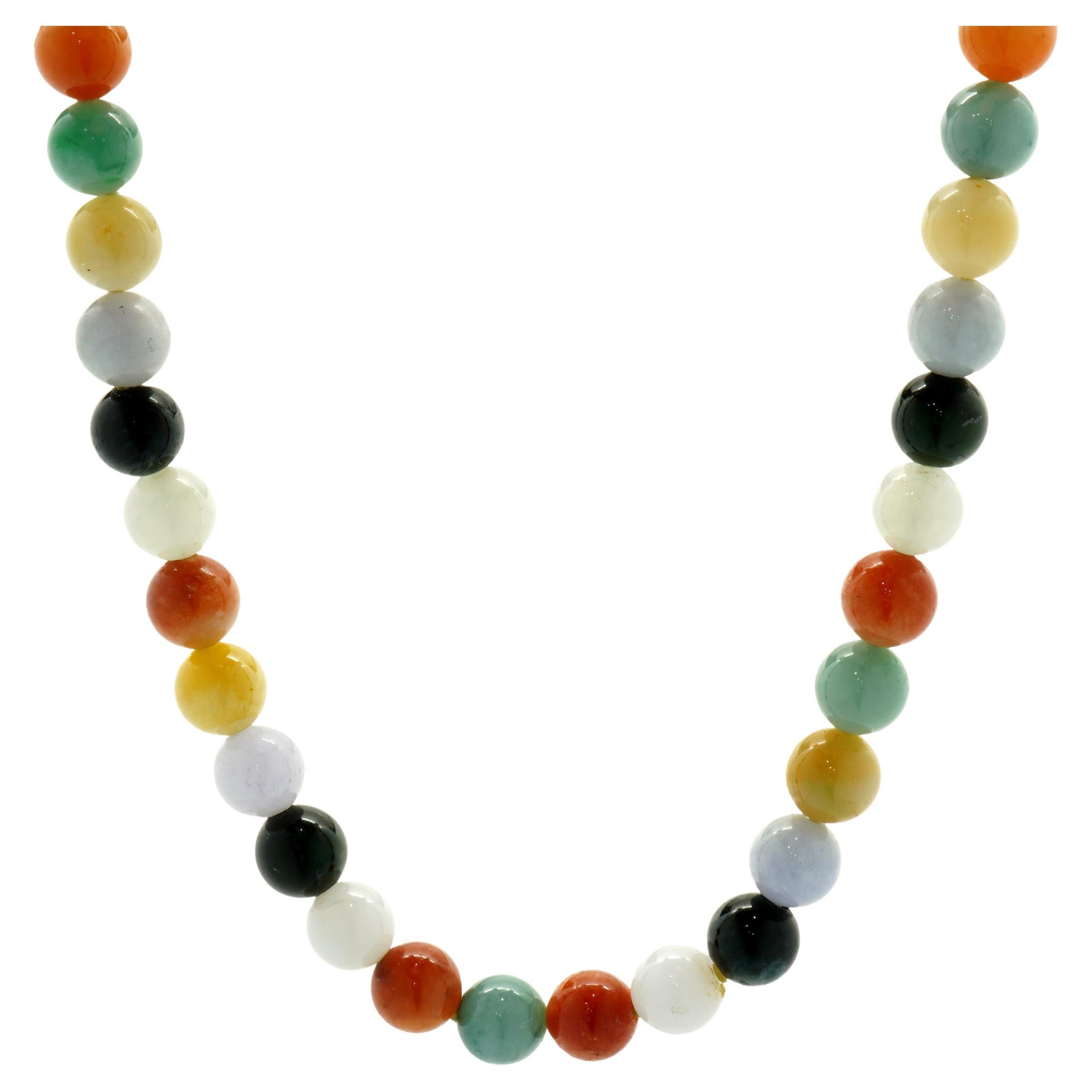 Multi colored store jade bead necklace