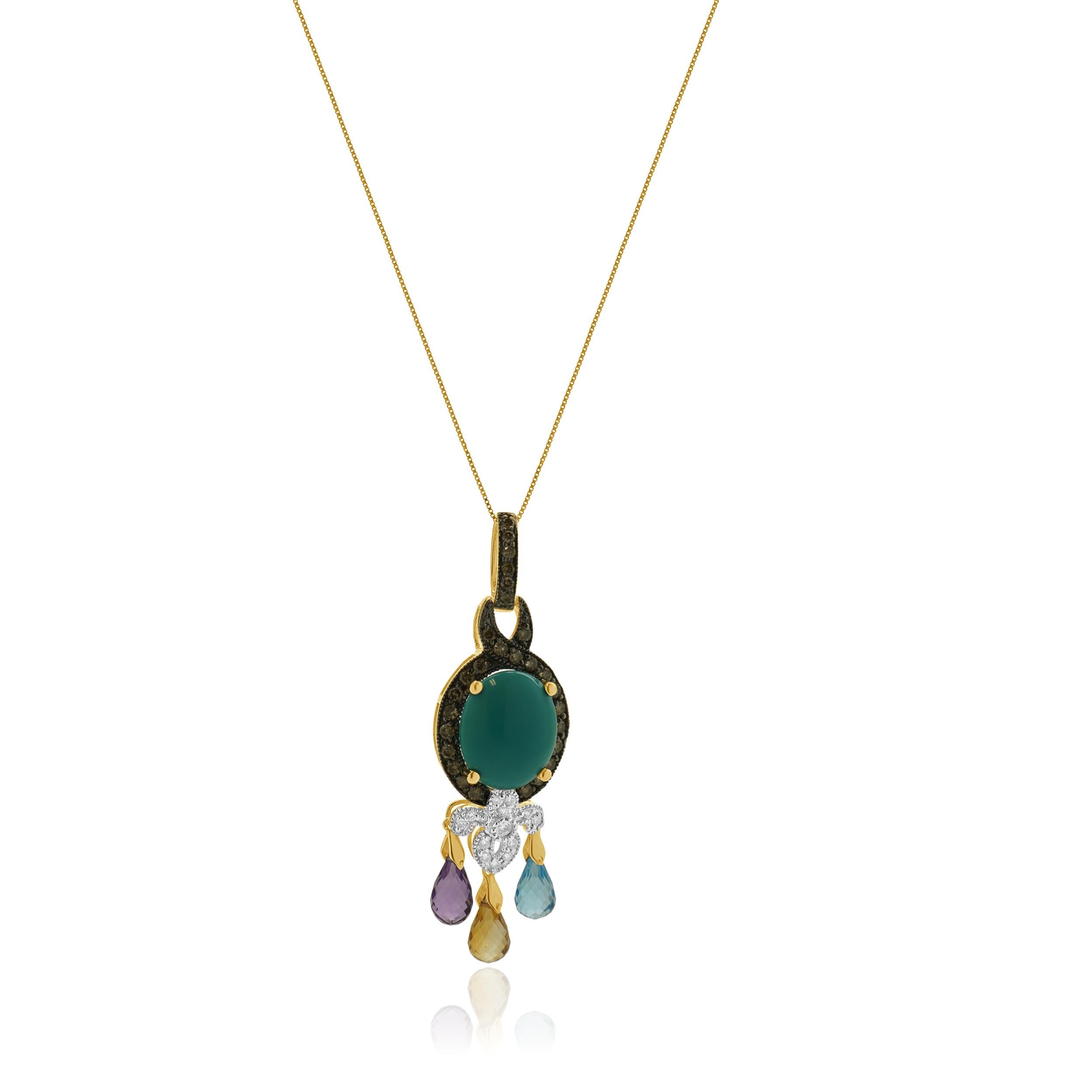 Designer: Levian
Materiale: oro giallo 14 carati
Diamante: 13 tagli tondi a brillante = 0.14cttw
Colore: G
Chiarezza: SI1
Diamante: 28 tagli rotondi = 0,42cttw
Colore: Cioccolato
Peso: 4.84 grammi