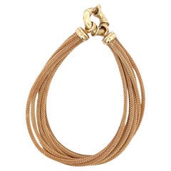14 Karat Yellow Gold Multi Strand Woven Bracelet 21 Grams 7.5 Inches