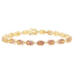 14 Karat Yellow Gold Mystic Topaz Tennis Bracelet