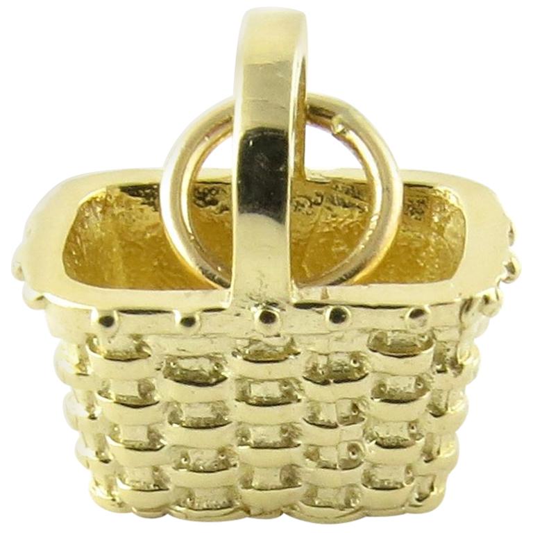 14 Karat Yellow Gold Nantucket Basket Charm at 1stDibs