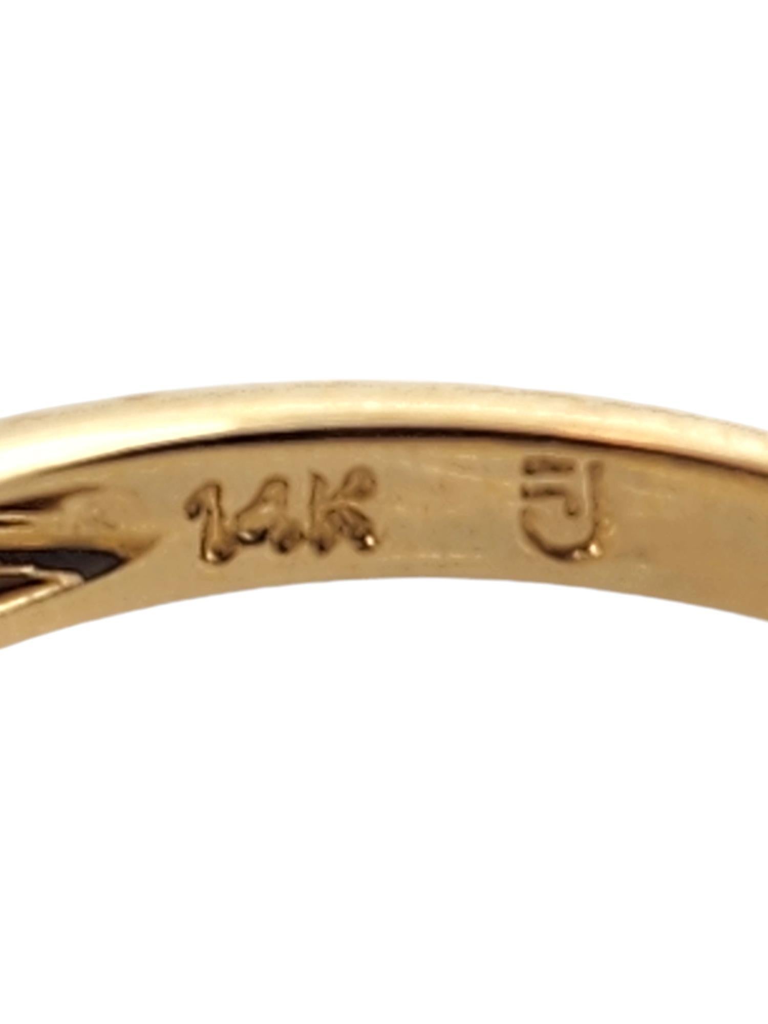Women's 14 Karat Yellow Gold Natural Blue Sapphire & Diamond Ring Size 6 #19030 For Sale