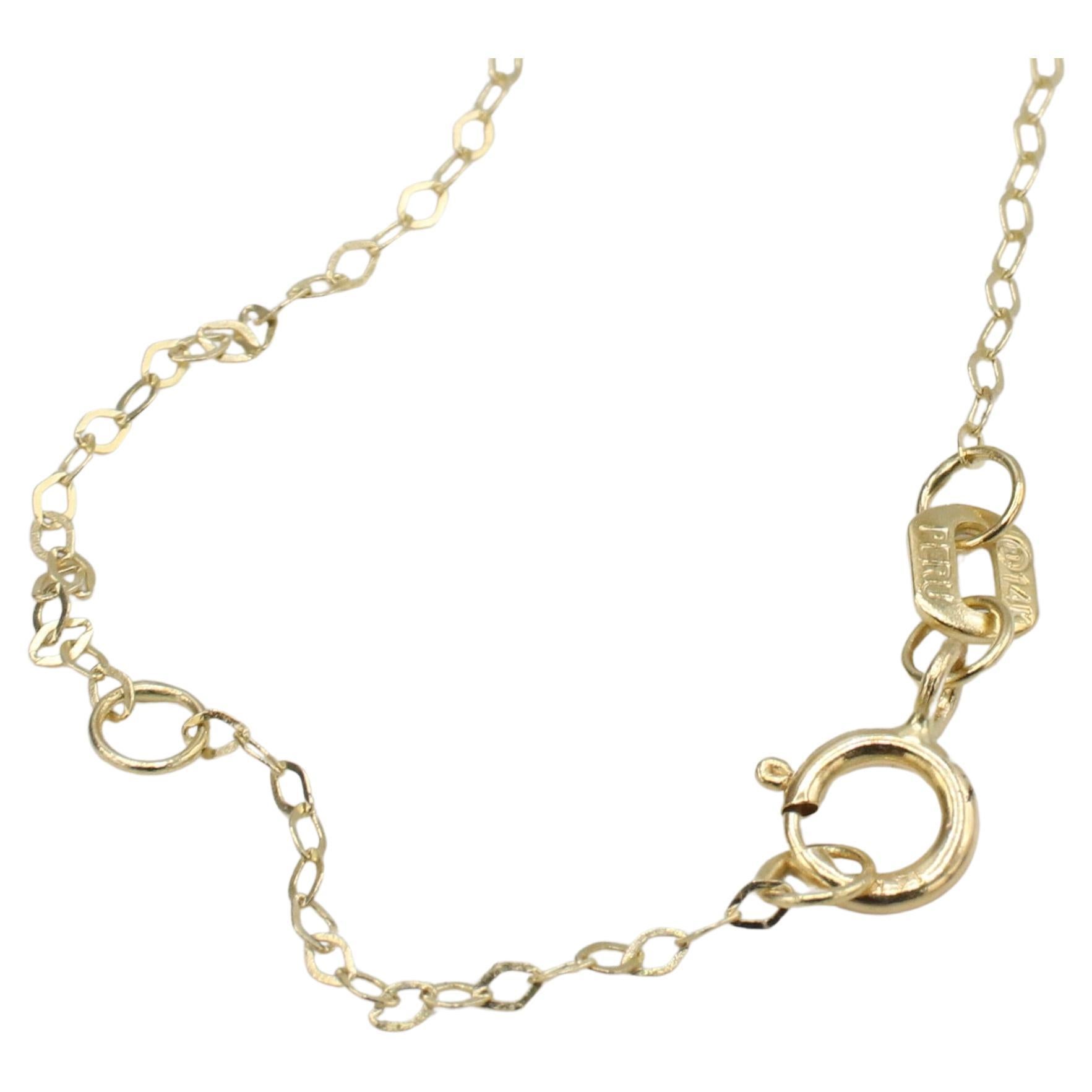 Moderne Collier pendentif à maillons en or jaune 14 carats avec diamants naturels en vente
