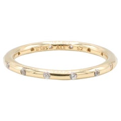 14 Karat Yellow Gold Natural Diamond Inlay Stacking Band Ring