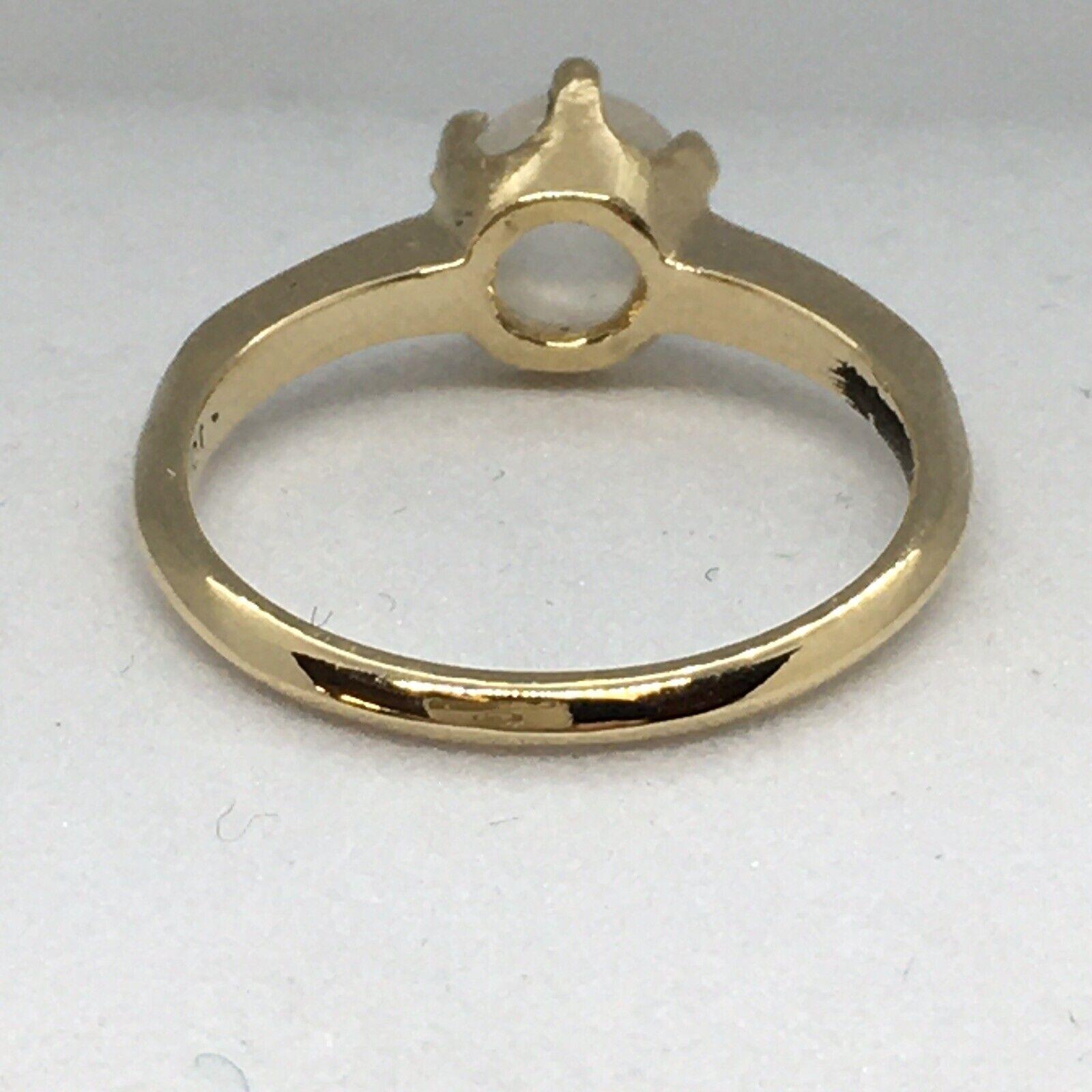 14 Karat Gelbgold Natürlicher Mondstein-Ring (Retro)