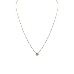 14 Karat Yellow Gold Natural Old European Cut Natural Diamond Pendant Necklace