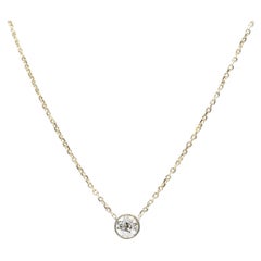 14 Karat Yellow Gold Natural Old European Cut Natural Diamond Pendant Necklace