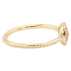 14 Karat Yellow Gold Natural Pavé  Diamond Cluster Stackable Band Ring