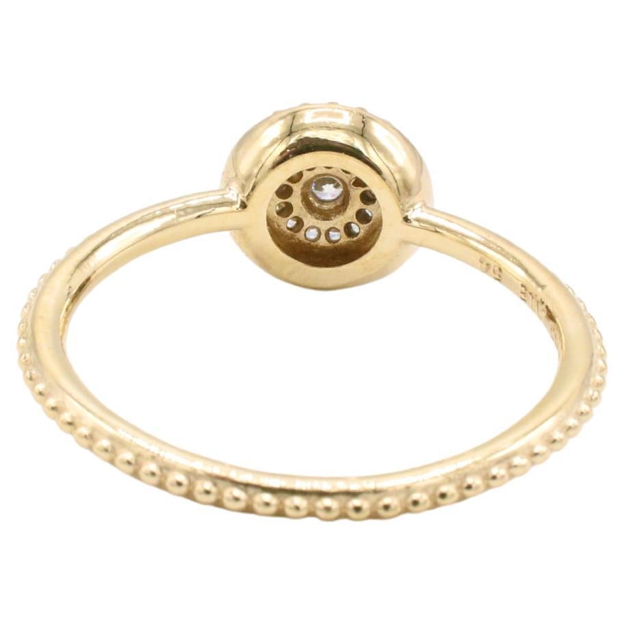 Moderne Pavé naturel en or jaune 14 carats  Bague empilable à grappes de diamants en vente
