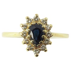 14 Karat Yellow Gold Natural Sapphire and Diamond Ring 14 Karat Yellow Gold Natural Sapphire and Diamond Ring