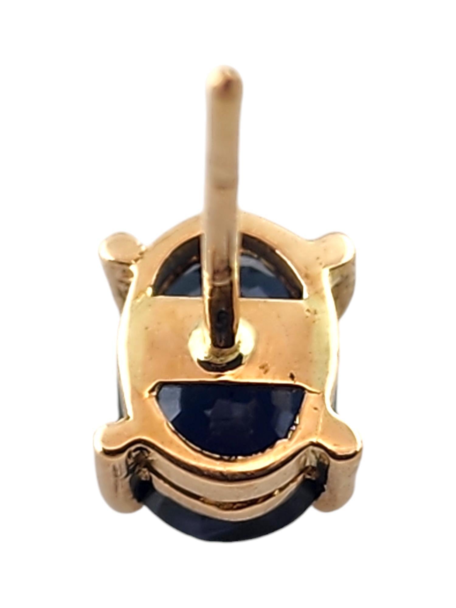 Women's 14 Karat Yellow Gold Natural Sapphire Stud Earrings #18567 For Sale