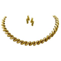 Vintage 14 Karat Yellow Gold Necklace and Earring Set