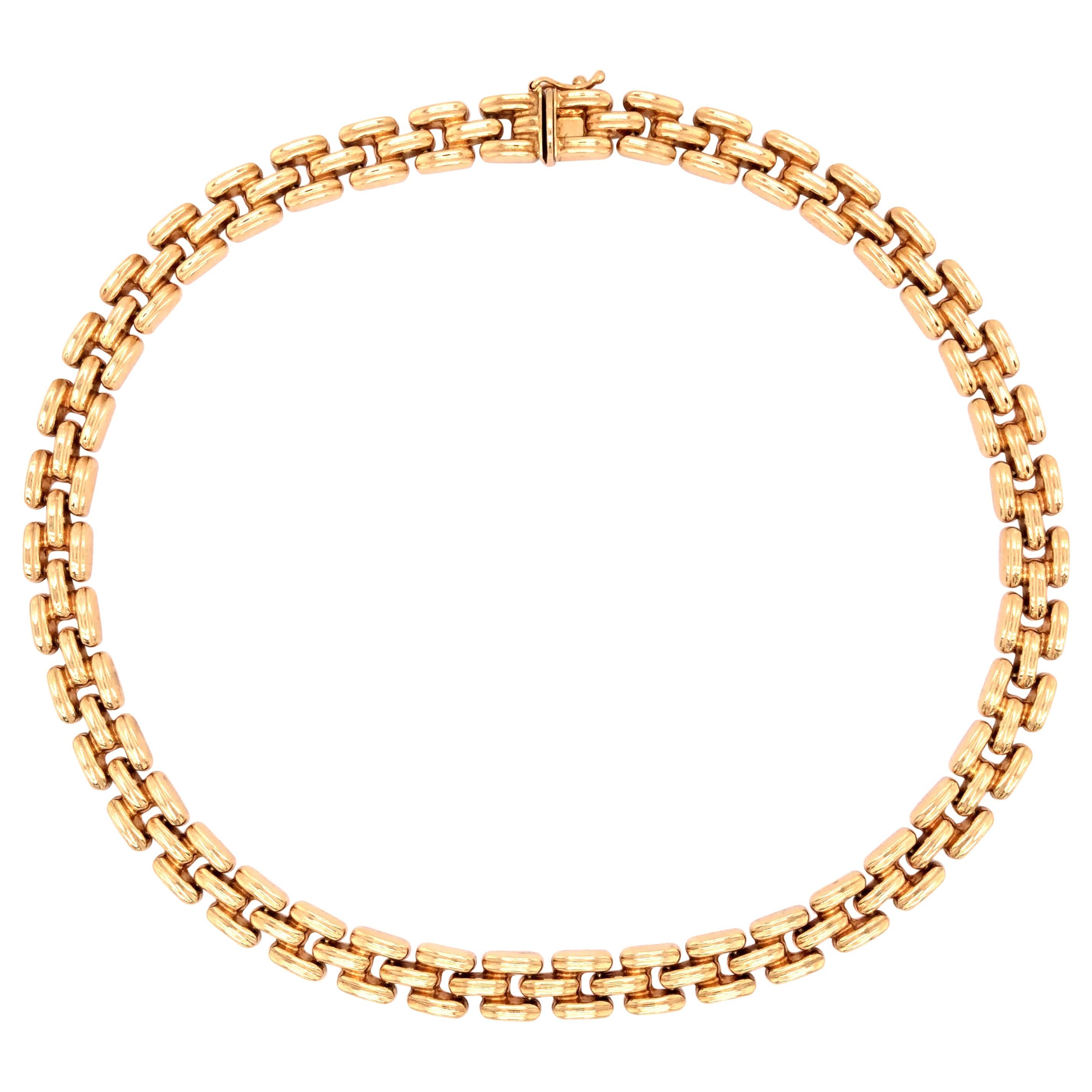 14 Karat Yellow Gold Necklace For Sale