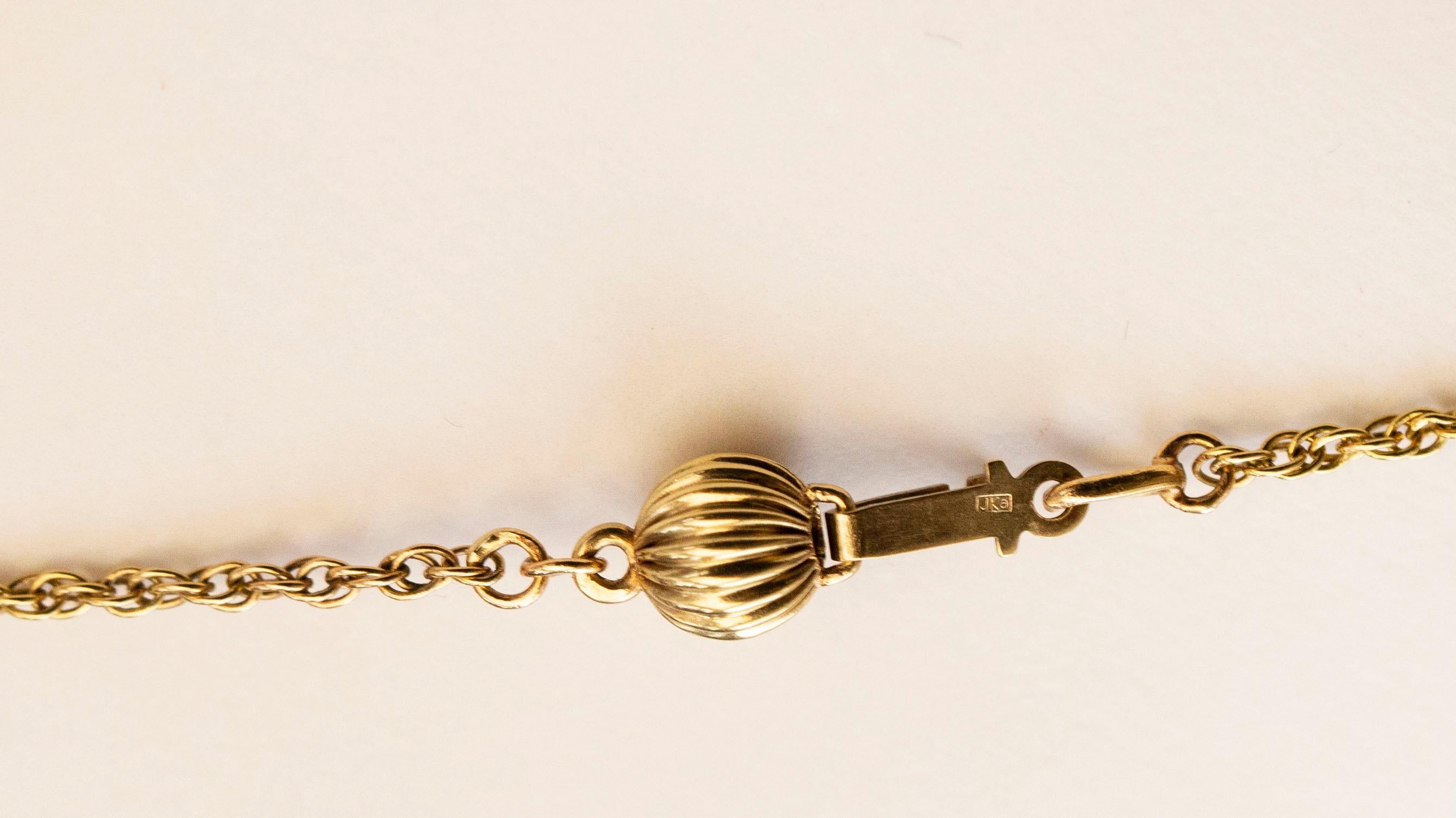 14 Karat Yellow Gold Necklace with Pearls and Golden Beads JKa Kohle Company 1