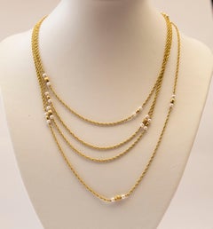 14 Karat Yellow Gold Necklace with Pearls and Golden Beads JKa Kohle Company